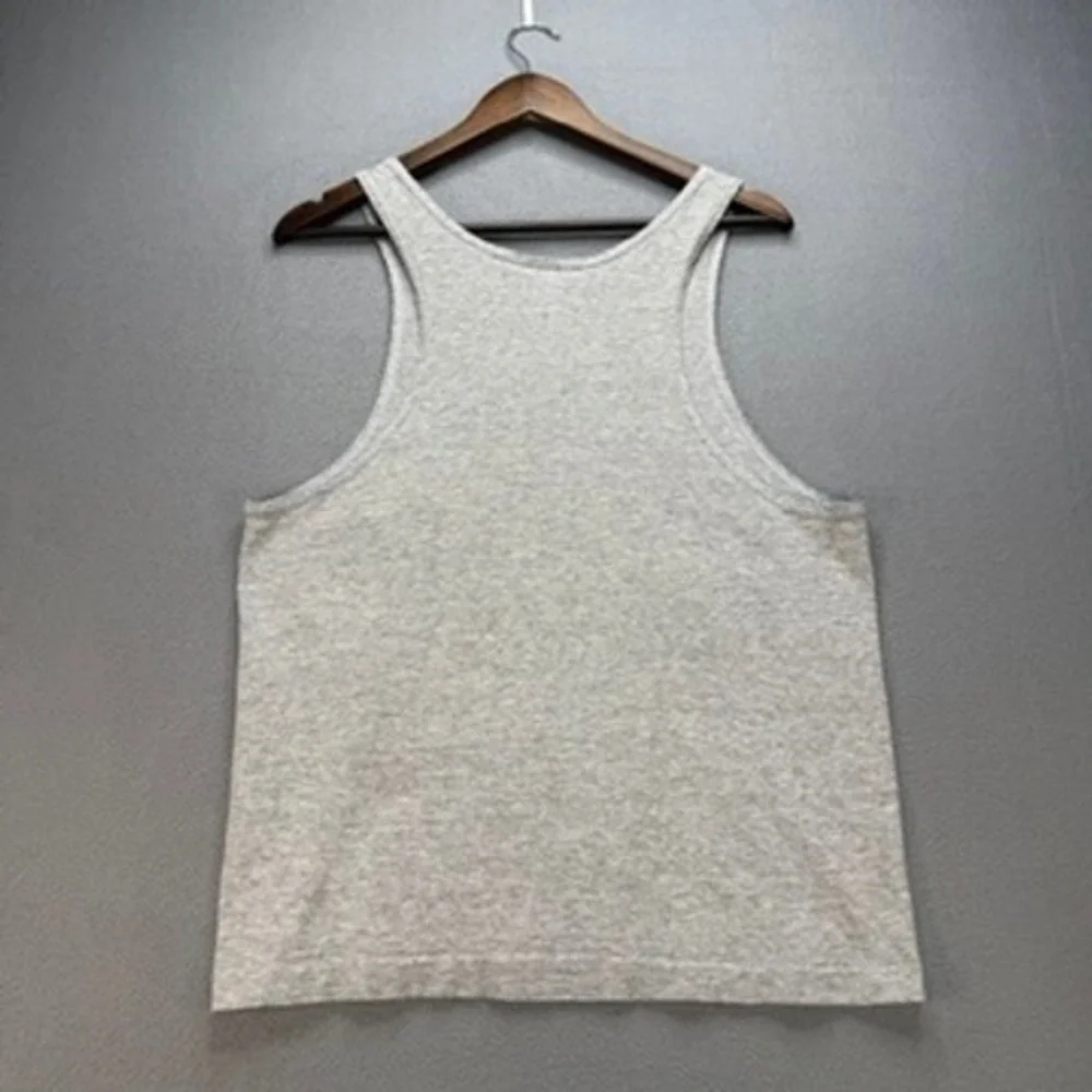 Vintage Nike Tank Top Air Logo Graphic Medium Gray Retro Made in USA Swoosh